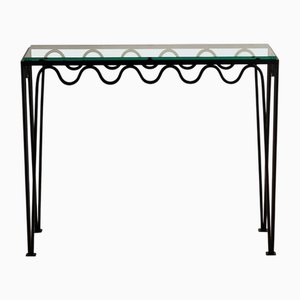 Meandre Console Table in Metal and Glass by Atelier Cabanel
