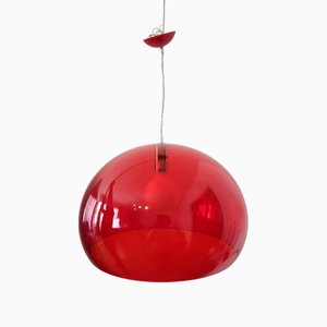 Lampada a sospensione in vetro acrilico rosso di Ferruccio Laviani per Kartell