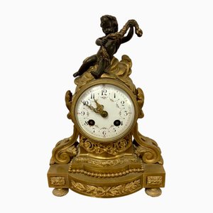 Orologio vittoriano antico Ormolu decorato e bronzo, Francia, 1860