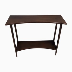 Table Console Vintage en Hêtre Noirci avec Étagère Inférieure, Italie, 1980s