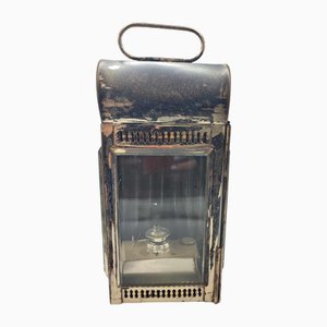 Lampada a cherosene in ottone e nichel, 1930