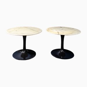 Tulip Coffee Tables with Marble Tops by Eero Saarinen for Knoll International, 1980s, Set of 2