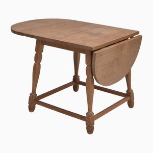 Vintage Danish Foldable Side Table in Oak, 1970s