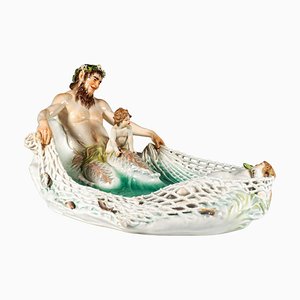 Art Nouveau Group Capture of a Nymph attributed to Paul Helmig for Meissen, Germany, 1902