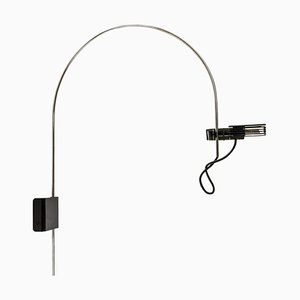 Wing Wandlampe in Schwarz & Chrom von Bruno Gecchelin für O-Luce, 1970er