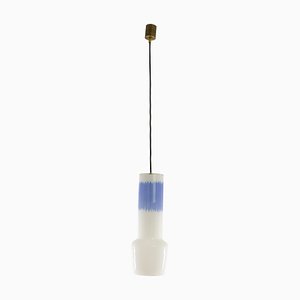 White and Blue Glass Pendant by Massimo Vignelli for Venini, 1950s