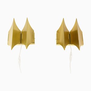 Gothic II Wandlampen aus Messing von Lyfa, 1960er, 2er Set