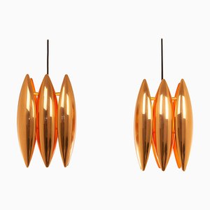Kastor Pendants in Copper by Jo Hammerborg for Fog & Mørup, 1960s, Set of 2