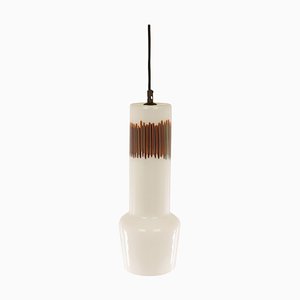 White and Red Glass Pendant by Massimo Vignelli for Venini, 1950s