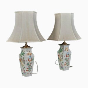 Asian Table Lamps, Set of 2