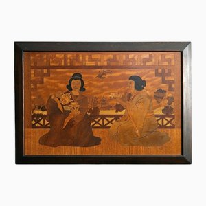 Japanese Intarsia Wood Marquetry Artwork