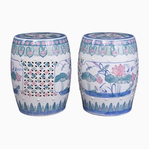 Porcelain Stools with Floral Decor