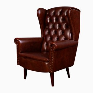 Vintage Brown Wing Chair