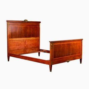 Letto matrimoniale Art Nouveau in mogano