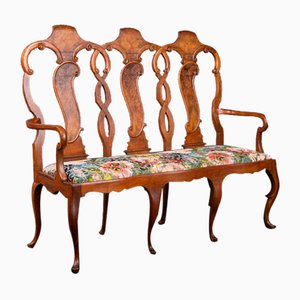 Vintage Brown Walnut Bench