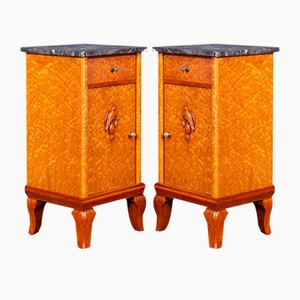 Braune Vintage Nachtschränke, 2er Set