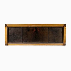 Espejo tríptico Regency antiguo dorado con platos de mercurio, 1820