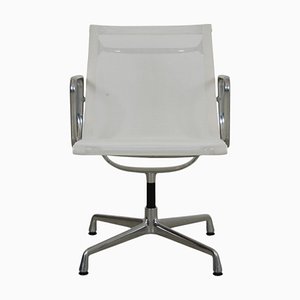 EA-108 Chair in White Mesh with Aluminium Base by Charles Eames for Vitra