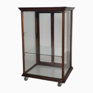 Vitrina pequeña de vidrio y madera