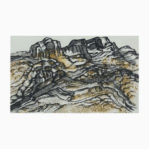 J. Schranz, Montagne, 1975, Acquarello e tempera su carta