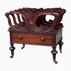 19th Century Victorian Carved Rosewood Canterbury, 1850