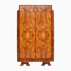 Art Deco Figured Walnut Compactum Wardrobe, 1930s