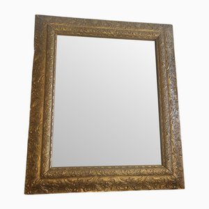 Pre-War Wooden Mirror with Plant Motif, 1890s