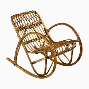 Vintage Childrens Wicker Rocking Chair, 1960s