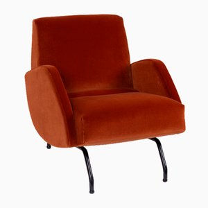 Armchair in Velvet by Janusz Rozanski, 1950s