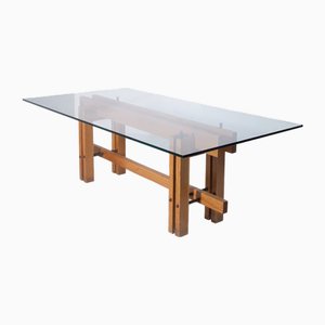 Table attributed to Carlo Scarpa with Glass Top attributed to Carlo Scarpa, 1960s