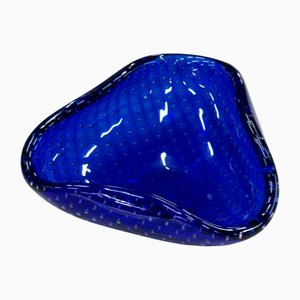 Murano Bullicante Glass Ashtray in Blue