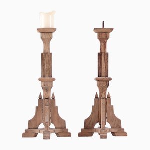 Neo-Gothic Candlesticks, 1930s, Set of 2