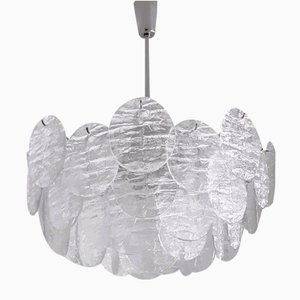Model 3424 Metal Ice Glass Chandelier from Kalmar, 1960s