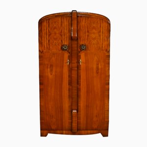 Small Art Deco Walnut Wardrobe from Maison Walrose, 1940