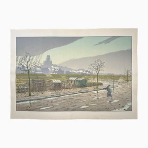 Henri Rivière, La Butte Montmartre vue des Fortifications, Lithograph