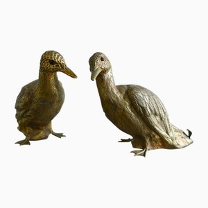 Brass Ducks, 1970s, Set of 2