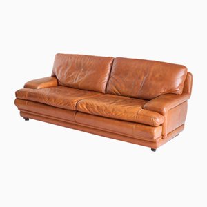 Vintage Three-Seater Leather Sofa, 1980s