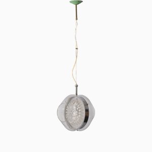Lampe à Suspension en Verre de Murano et Laiton, Italie, 1960s