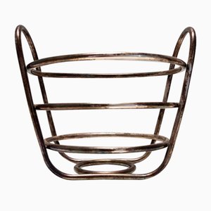 Italian Sheffield-Plated Metal Fruit Basket by Lino Sabattini, 1970s