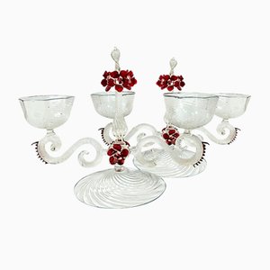 Blown Glass Centerpieces from Murano, 1930s, Set of 2