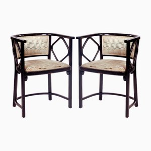 Jugendstil Fledermaus Stühle von Josef Hoffmann für Thonet, Österreich, 1989, 2er Set