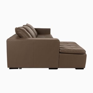 Mezzo Leather Corner Sofa in Brown & Grey from BoConcept