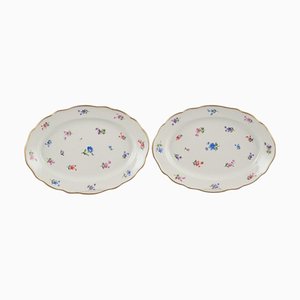 German Oval Serving Platters in Porcelain from Meissen, 1890s, Set of 2