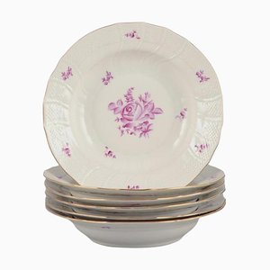 Hungarian Deep Plates in Porcelain from Herend, Set of 6