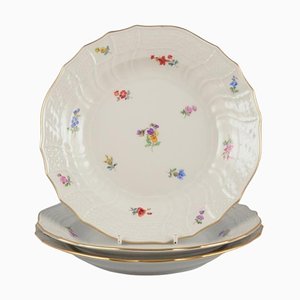 Antique Porcelain Luncheon Plates from Meissen, 1890s, Set of 3