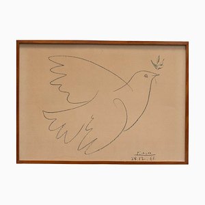 After Pablo Picasso, Dove of Peace, Lithograph, 1970, Framed