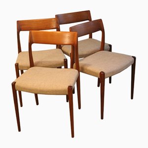 Vintage Model 77 Chairs by Niels Møller for J.L. Møllers, Set of 4