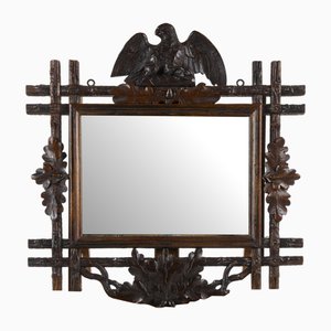 20th Century Mirror in Wood Carved with Eagle and Oak Leaves, Italy