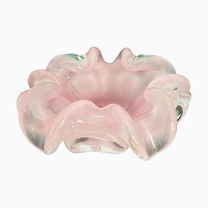 Posacenere vintage in vetro di Murano rosa, anni '60