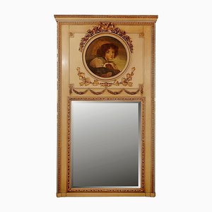 Trumeau Mirror in Painted Wood, 19th Century